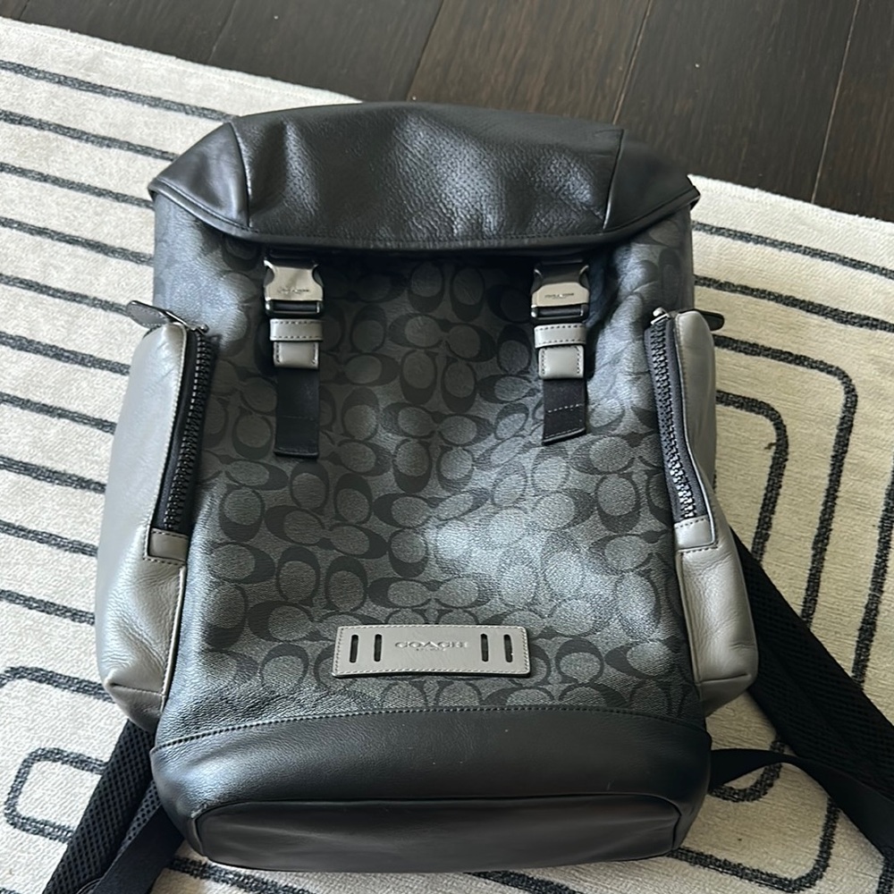 Coach Black and Gray Men's Backpack